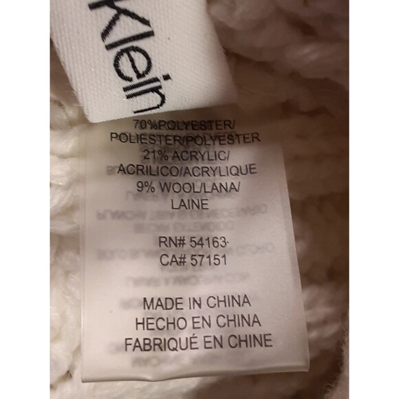 Calvin Klein Pom Pom Winter Hat Wool Blend Adult Size - Picture 6 of 7